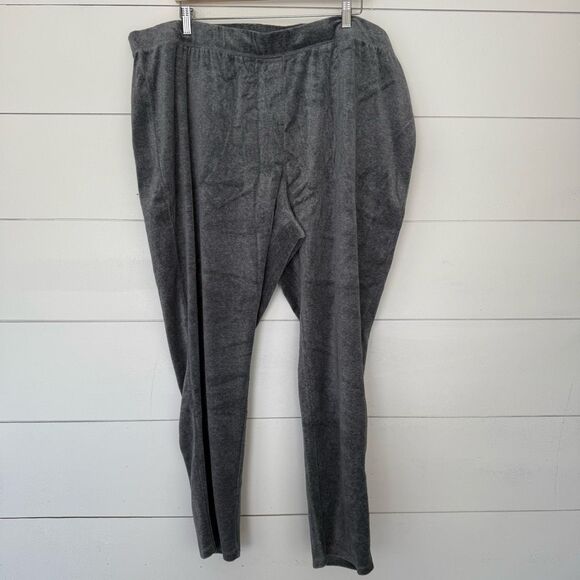 Catherine’s Women’s 3X Grey Velour Velvet Pants New Plus Size - Picture 1 of 5
